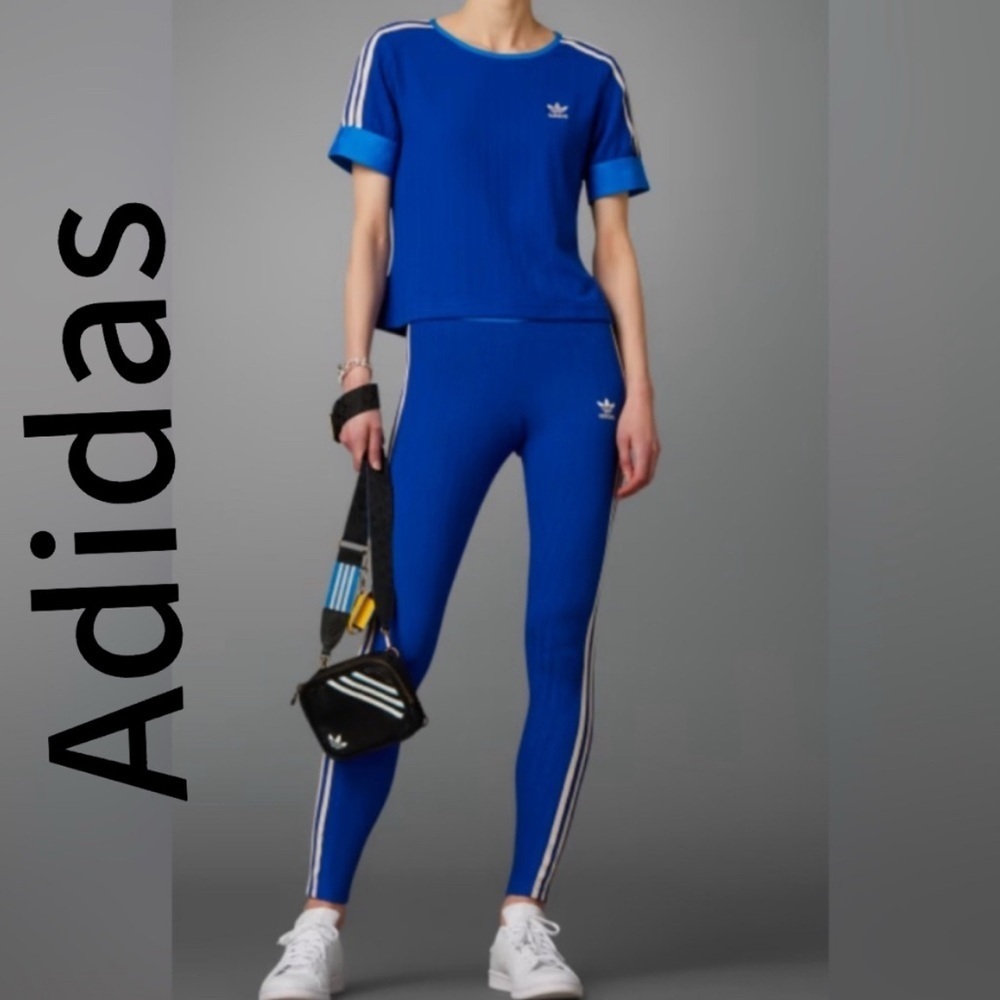 adidas Originals Adicolor 70s Knit Blue 3-Stripes Leggings